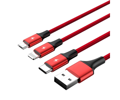 Kabel Unitek Kabel USB 2.0 3w1 Lightning, micro USB, USB-C 1,2m